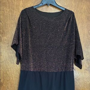 Elegant Vintage Handmade Asymmetrical Black and Gold Dress